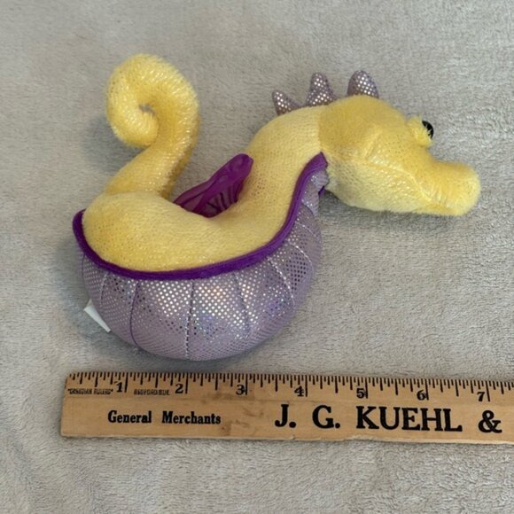 Ganz Webkinz LILKINZ  SEAHORSE Plush 7” No Code Yellow Purple Sparkly HS507 - Picture 12 of 13